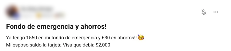 Fondo de emergencia y ahorros