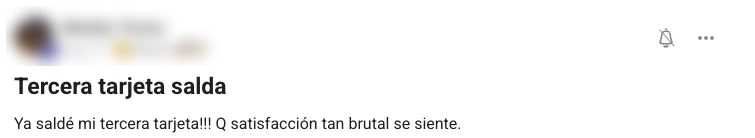 Tercera tarjeta saldada