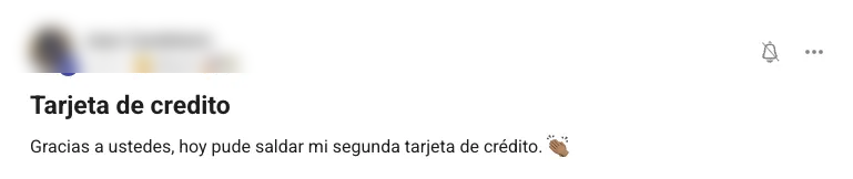 Segunda tarjeta saldada